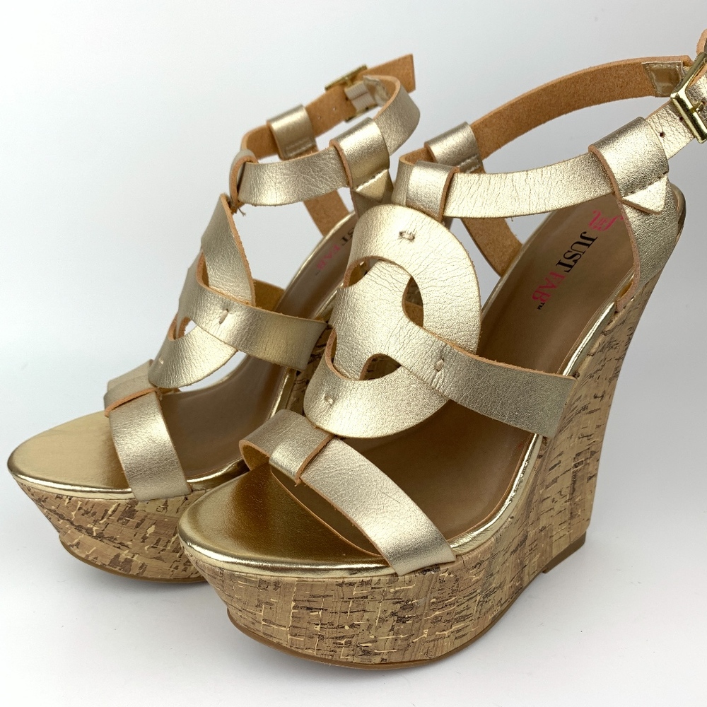 Brand new Justfab platform wedge sandals shoes